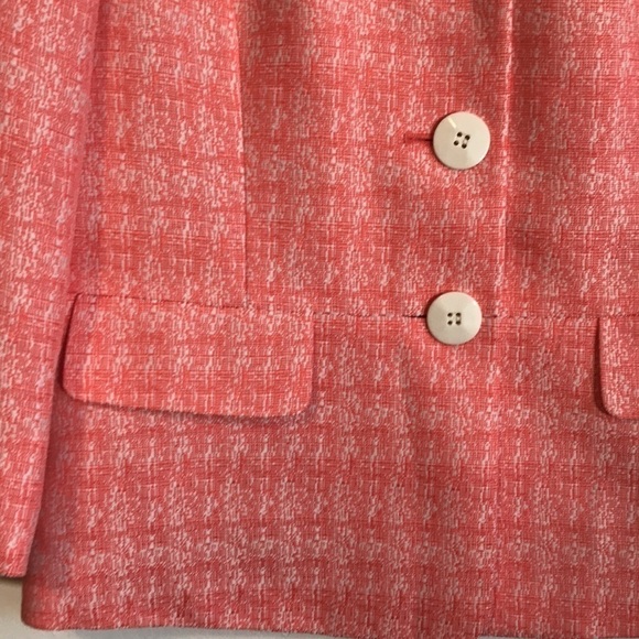 Nwt Le Suit tropical blooms papaya white blazer jacket size 10 - Picture 4 of 11